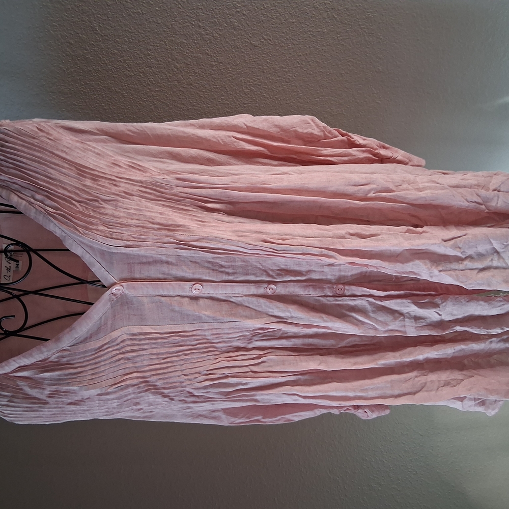 On The Road Pink Pleated Short Sleeve Blouse